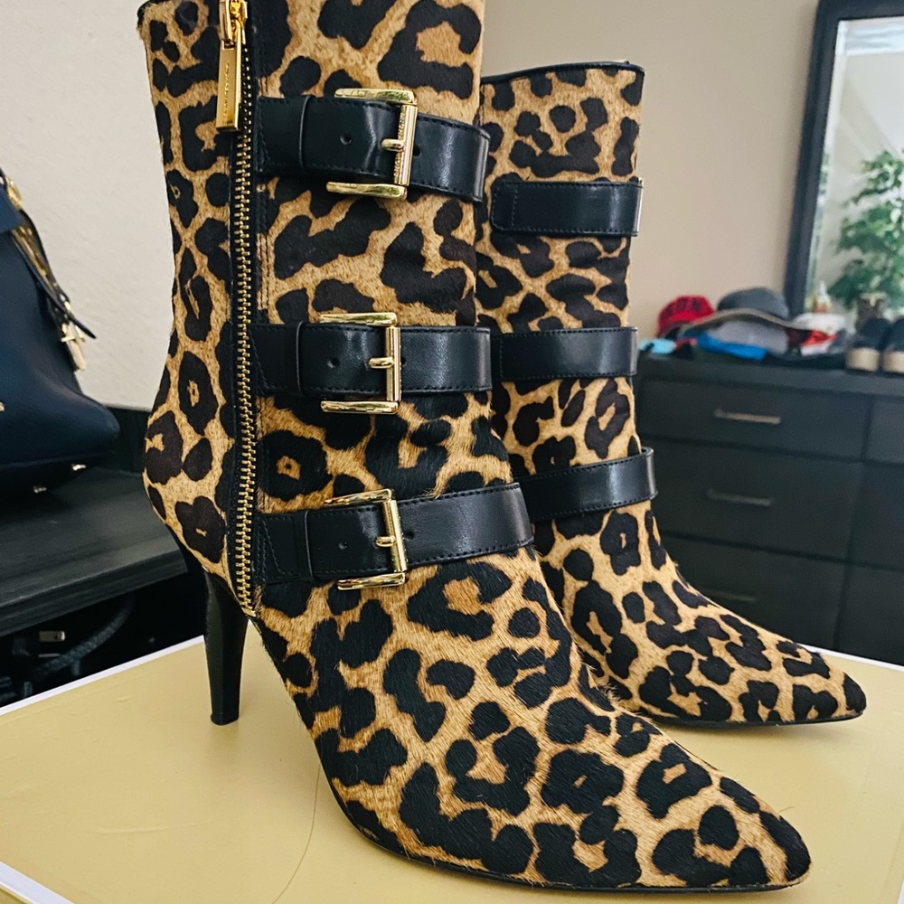Michael Kors Leopard Calf Hair Mid-Calf Boot